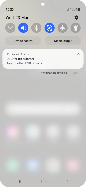 Press Tap for other USB options..