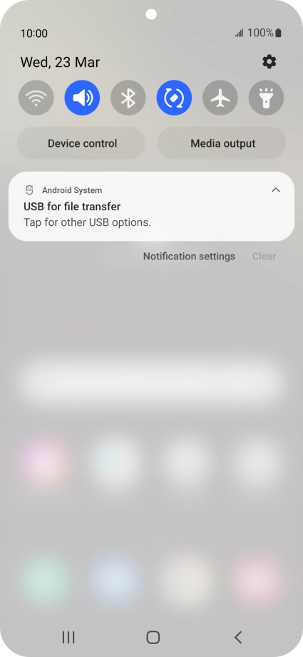 Press Tap for other USB options..
