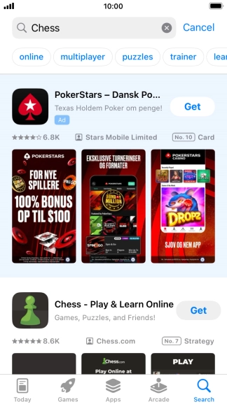 Press the required app.