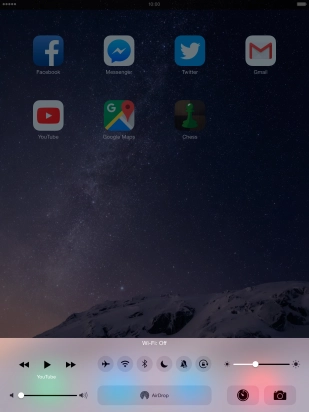 Press the flight mode icon to turn the function on or off.