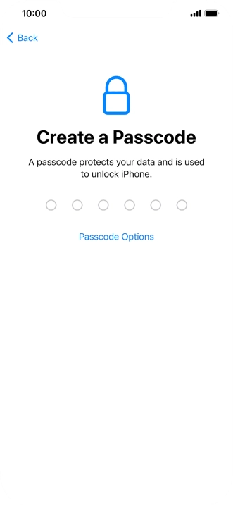 Press Passcode Options.