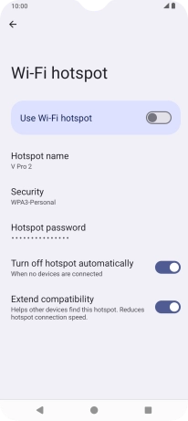 Press Hotspot password.