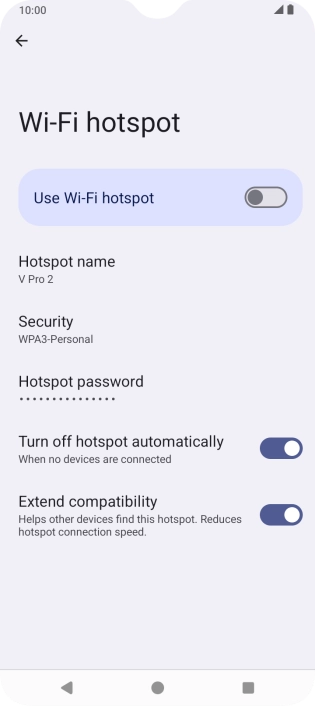 Press Hotspot password.