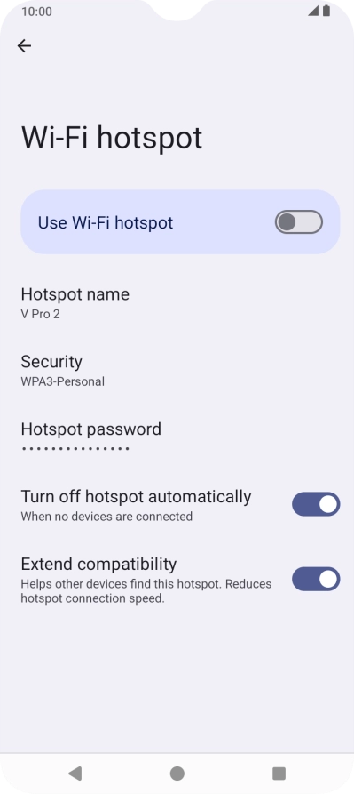 Press Hotspot password.
