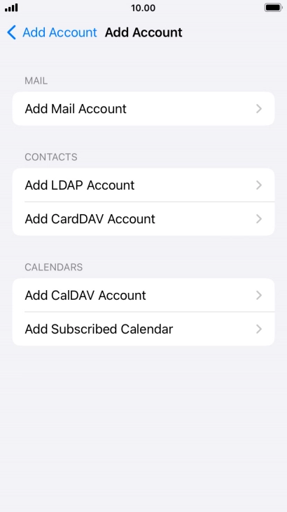 Press Add Mail Account.