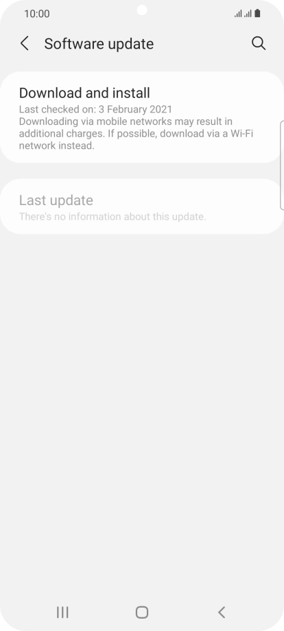 Press Download and install. If a new software version is available, it's displayed. Follow the instructions on the screen to update the phone software.