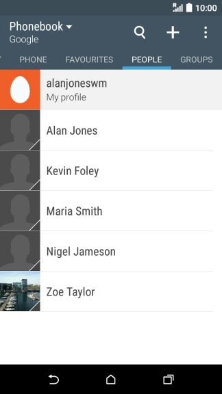 Press the required contact.