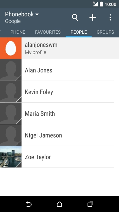 Press the required contact.