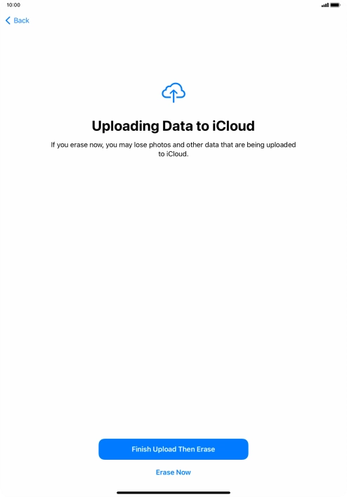 Press the required setting.