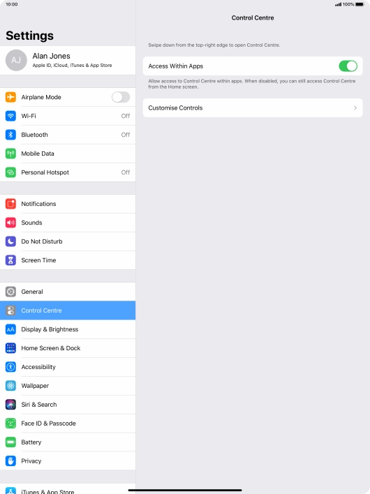 Press the indicator next to 