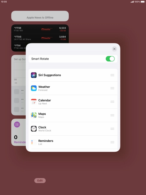 Press the indicator next to 
