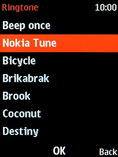 Select the required ring tones to hear them.