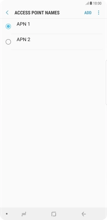 Press the field next to the data connection to activate it.