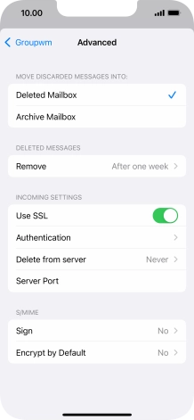 Press the indicator next to 