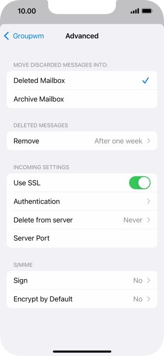 Press the indicator next to 