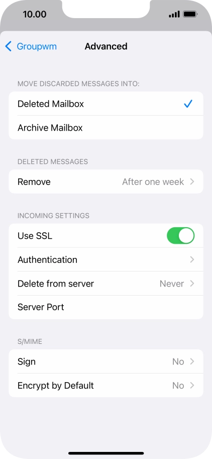 Press the indicator next to 