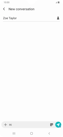 Press the send icon when you've finished your text message.