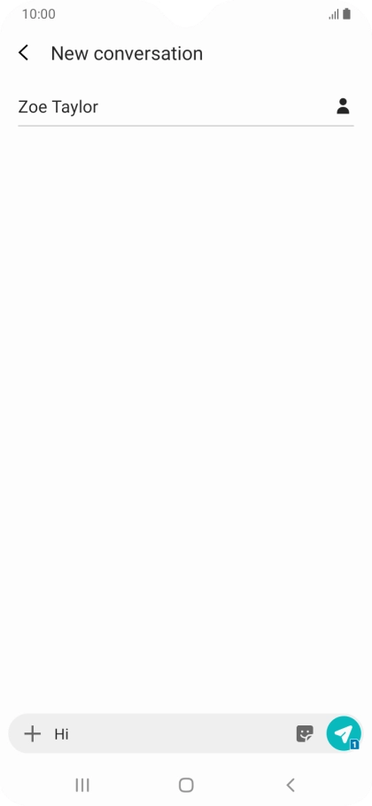 Press the send icon when you've finished your text message.