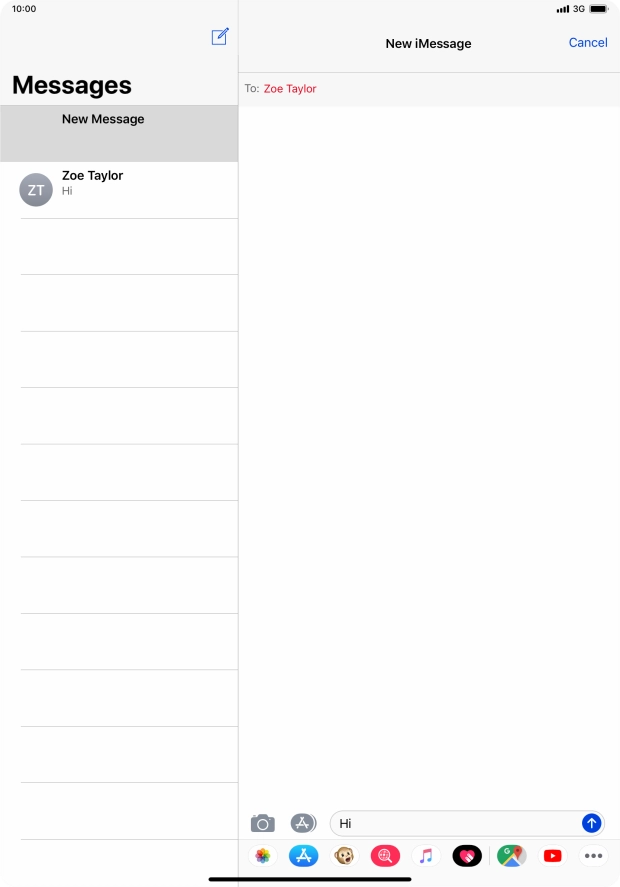 Press the send icon.
