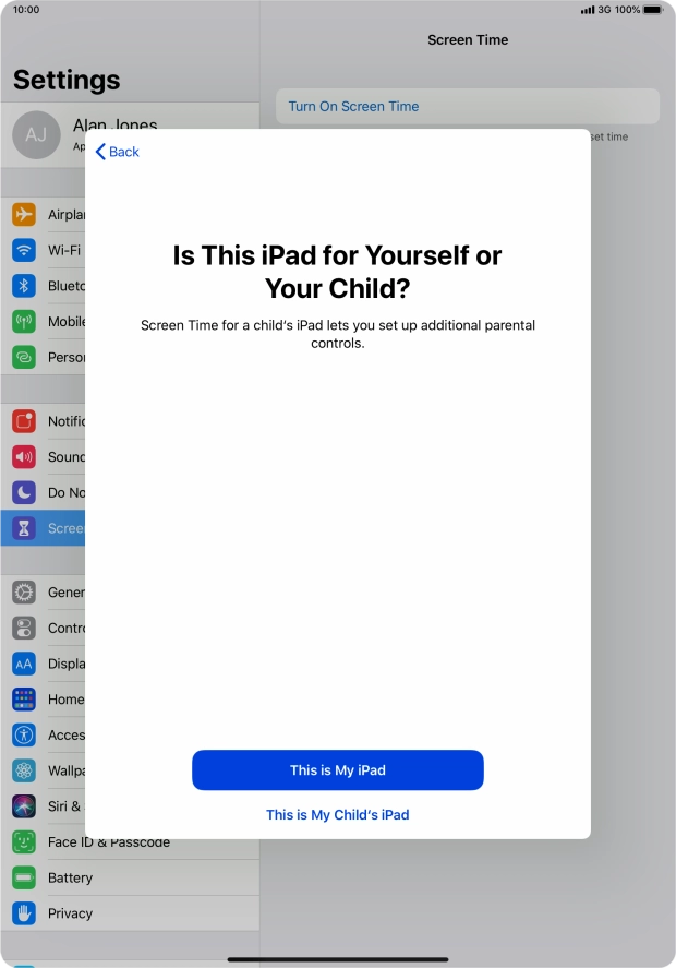 Press This is My iPad.
