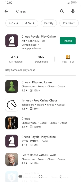Press the required app.