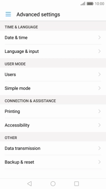 Press Backup & reset.