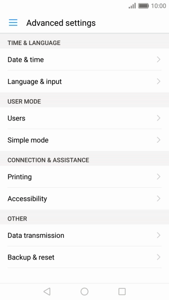 Press Backup & reset.