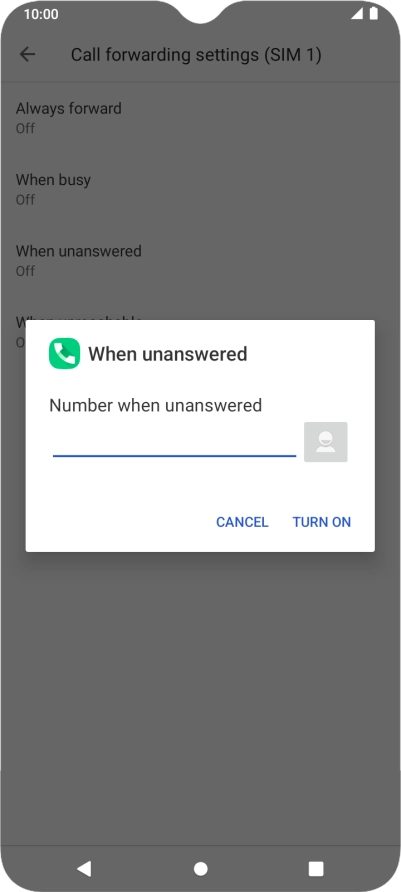 Key in +61414121121 and press TURN ON.