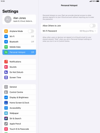 Press Wi-Fi Password and key in the required password.