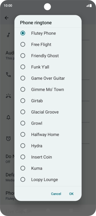 Press the required ring tones to hear them.