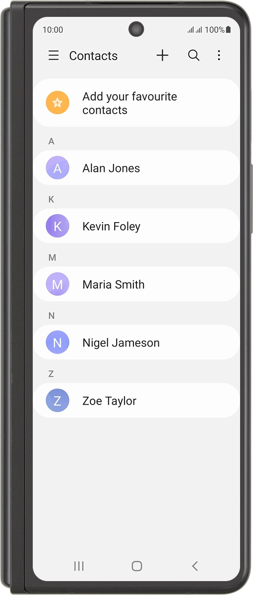 Press the required contact.