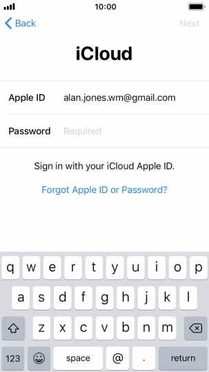 Press the field next to 