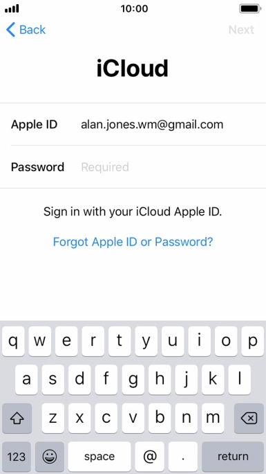Press the field next to 