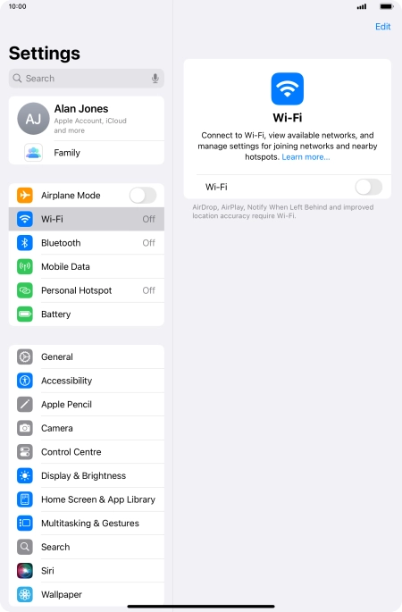 Press the indicator next to 