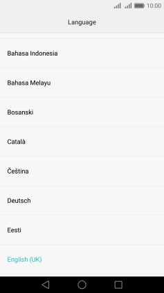 Press the required language.