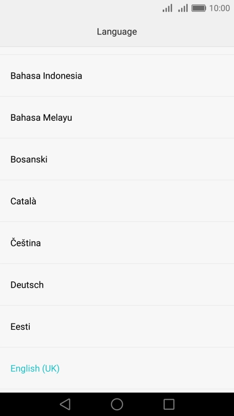 Press the required language.