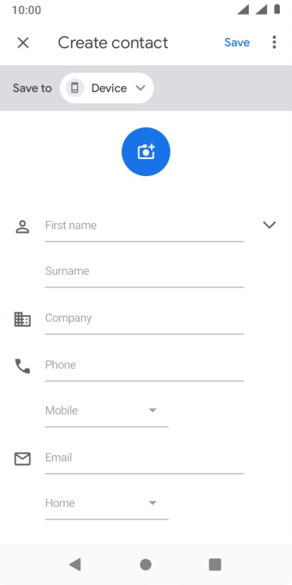 Press First name and key in the required first name.