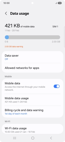 The total data usage is displayed.