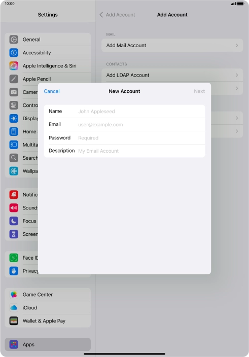 Press Name and key in the required sender name.