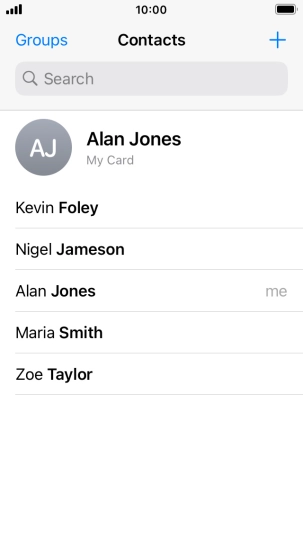 Press the required contact.