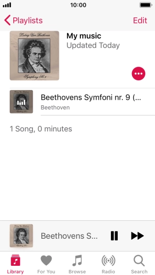 Press the song title at the bottom of the screen.