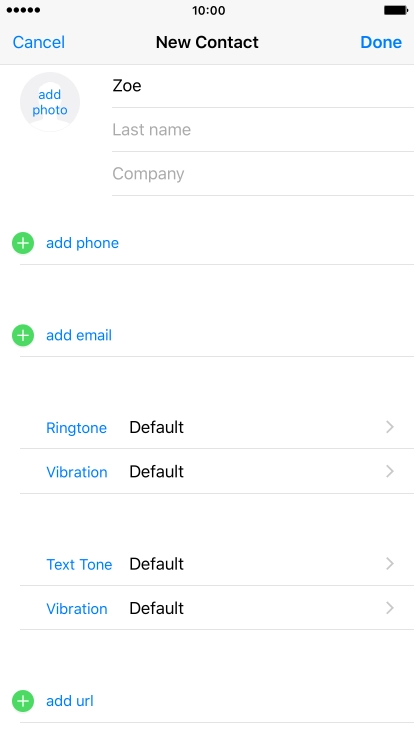 Press Last name and key in the last name.