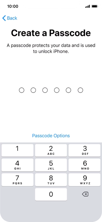 Press Passcode Options.