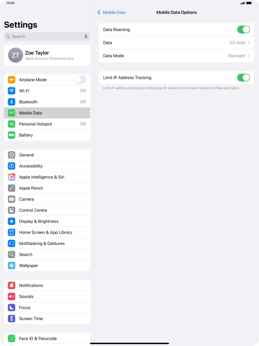 Press the indicator next to 