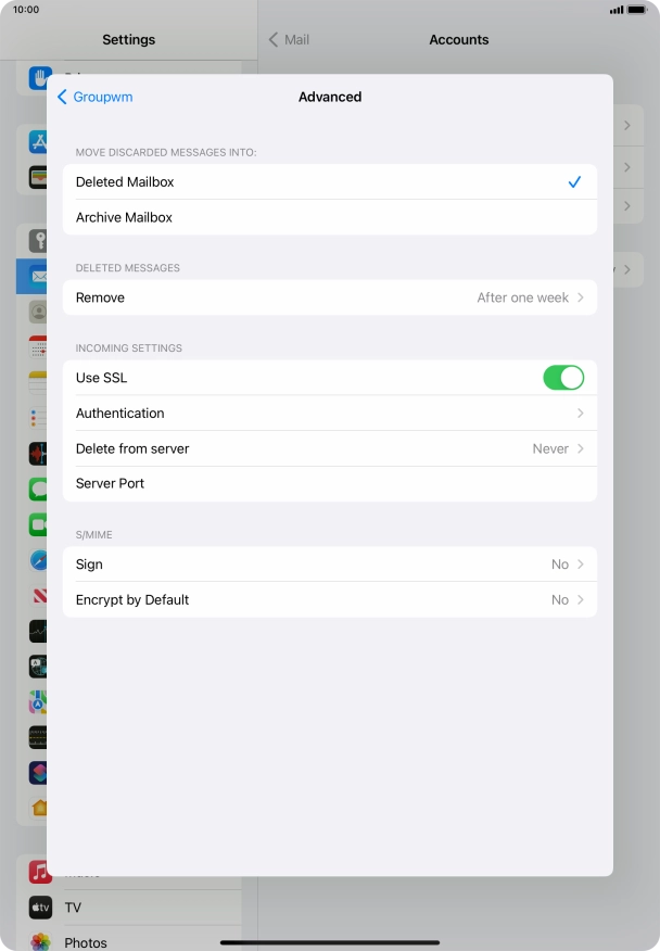 Press the indicator next to 
