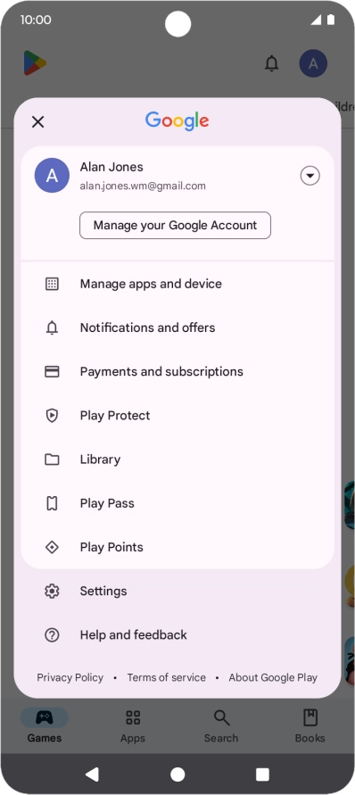 Press Manage apps and device.
