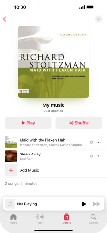 Go to the required category or playlist and press the required audio file.