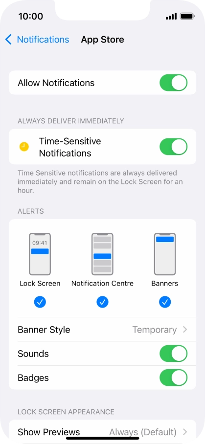 Press the indicator next to 