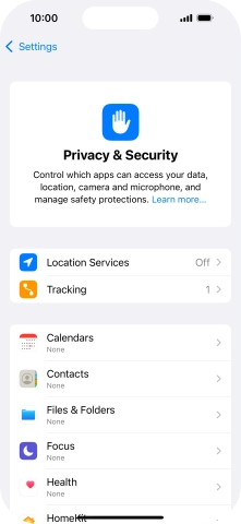 Press Location Services.