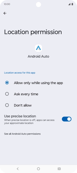 Press the required setting to turn the function on or off.